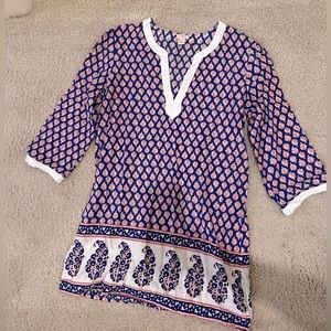 JCrew Tunic Red and Blue
